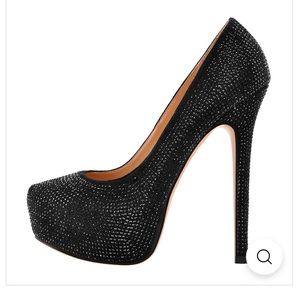 ❗️SOLD❗️Glitter Platform Stiletto-Pumps Round Toe size 9